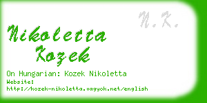 nikoletta kozek business card